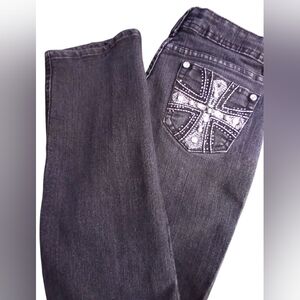 JZ Stylish Embellished Women's Denim Jeans Ssize 7. Boho Party Night Life Casual